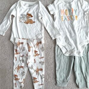 Disney Bambi and Easter Baby Outfit Set - White and Mint